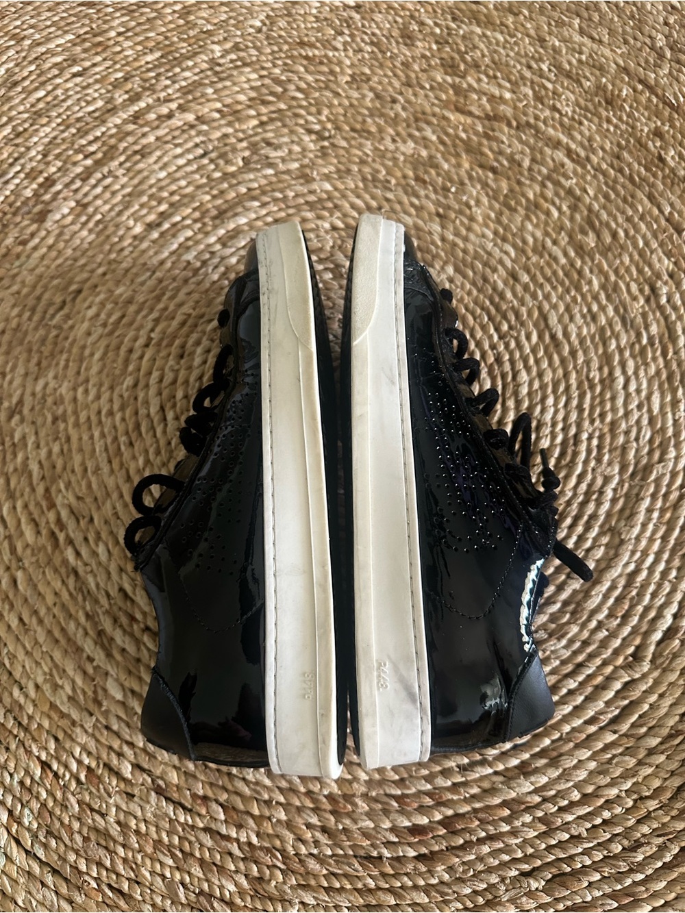 P448 women's jack patent leather sneaker in mada/black Size 39 - Picture 5 of 7